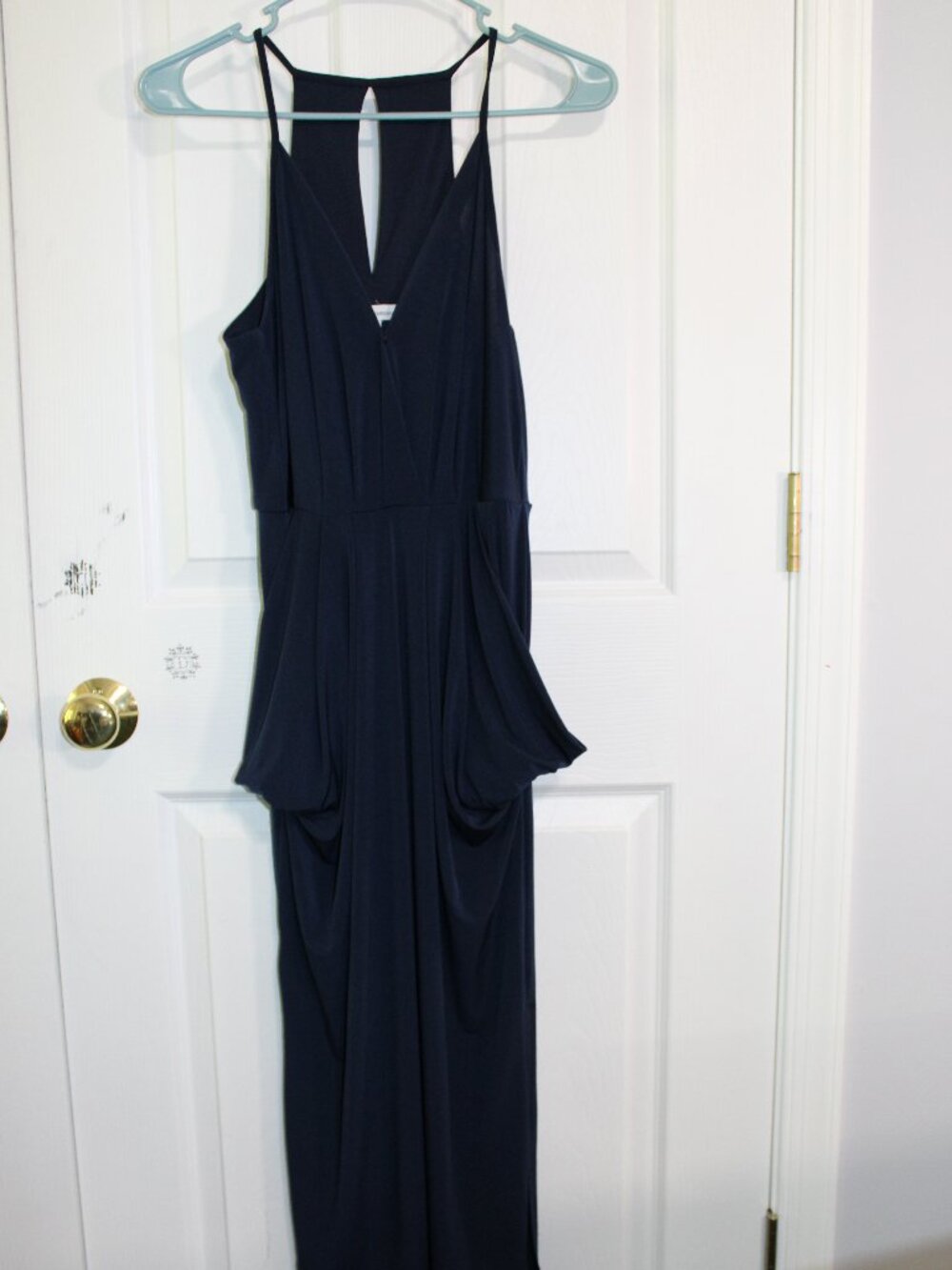 BCBGeneration Women's Drape Racerback Maxi Cocktail Dress With Pockets